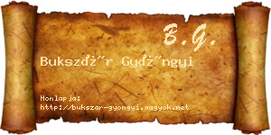 Bukszár Gyöngyi névjegykártya