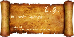 Bukszár Gyöngyi névjegykártya
